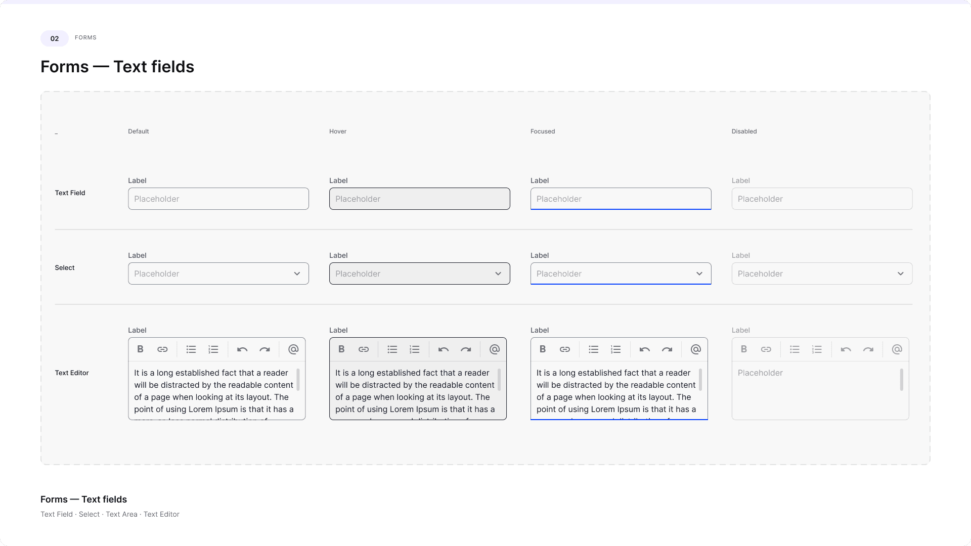 Text fields