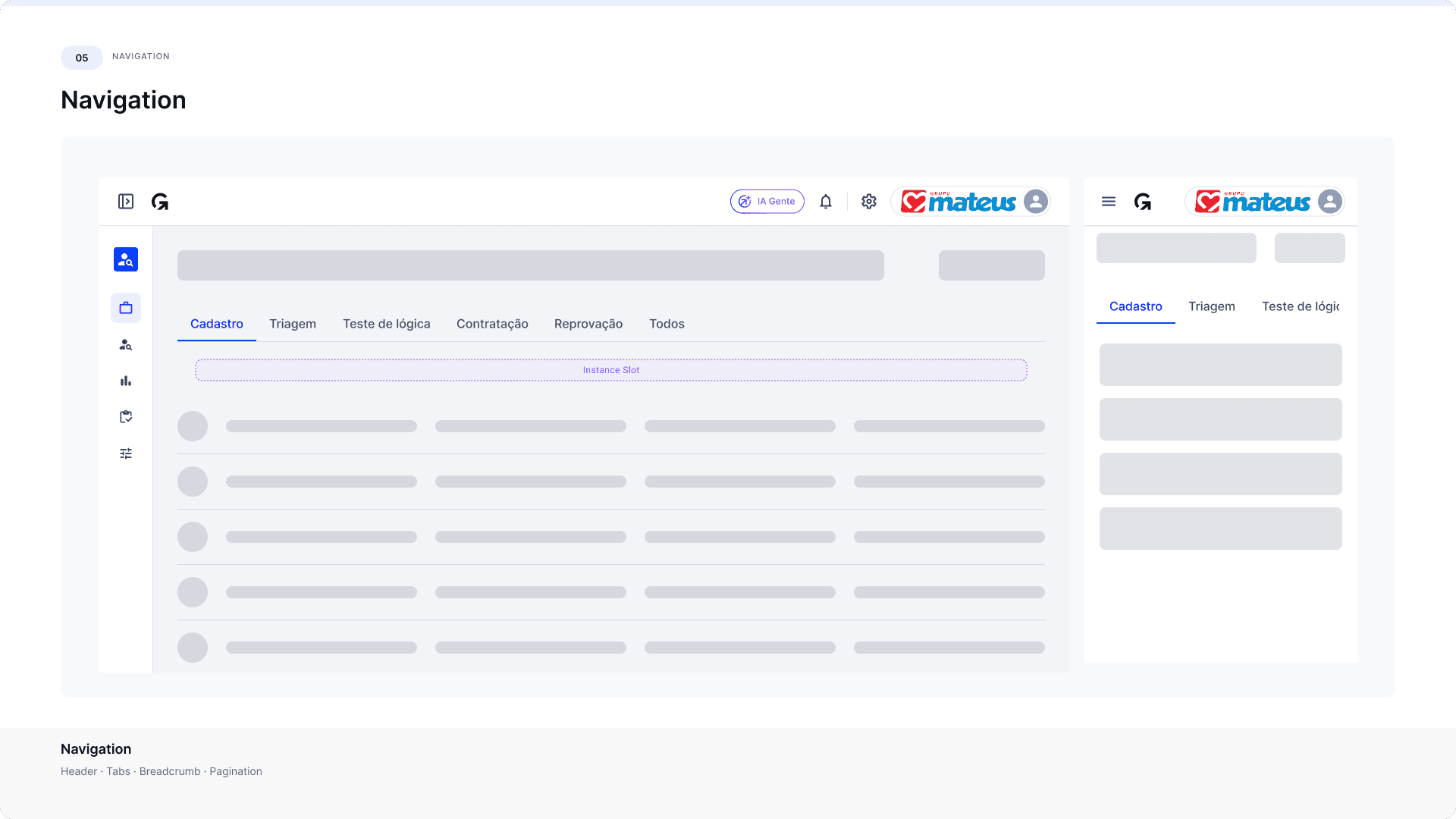 Header, Tabs & Breadcrumb